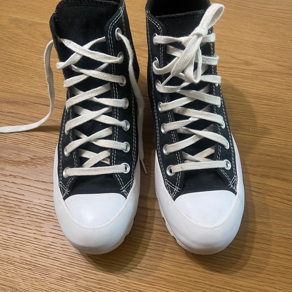 Black and White High-Top Sneakers